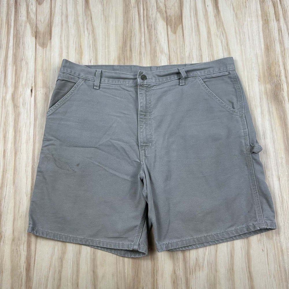 Carhartt Men's 40 Gray Canvas Carpenter Shorts Workwear Utility Relaxed Fit B25